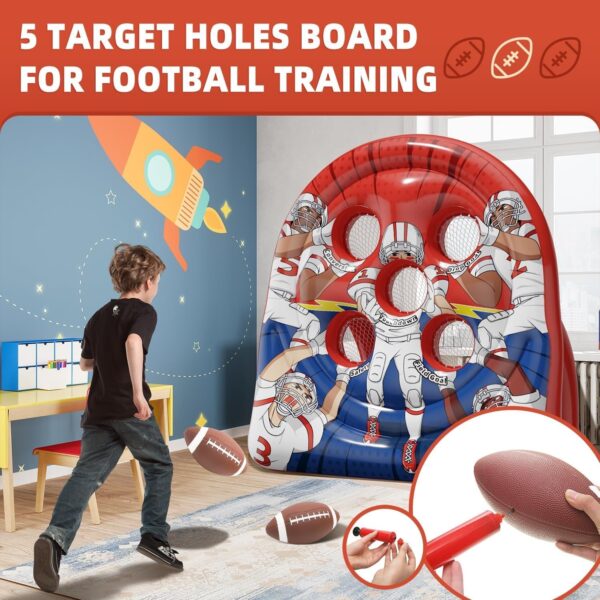 6Ft Football Target Toss Game – Inflatable Football Throwing Target Toy for Kids – Carnival Party Games