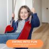 6 Piece Indoor Doorway Gym Set for Kids �� Indoor Swing for Kids Includes Kids Swing Chair, Rings, Hanging Trapeze, Ladder, Swinging Rope & Pullup Bar
