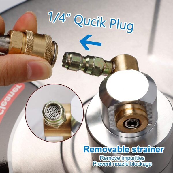 feb1da27e7bc41e39d6a4e54f4e97d5d Stainless Steel Housing 1 4 Quick Connector, Power Washer Attachment with 2 Extension Wand, 2 Replacement Nozzles