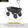 Heavy Duty Poly Utility Dump Wagon Garden Cart w/Pneumatic Tires, 6 Cu Ft – 1200 lb Capacity Outdoor Wheelbarrow for Yard, Landscaping & Gardening, Lawn Tractor or ATV Towable-Gorilla Carts