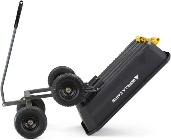 fede03c688214553b1424b8891a88f73 7GCG-NF Heavy-Duty Poly Dump Garden Cart with No-Flat Tires, 7 Cubic Feet, 1200-Pound Capacity, Black, Amazon Exclusive