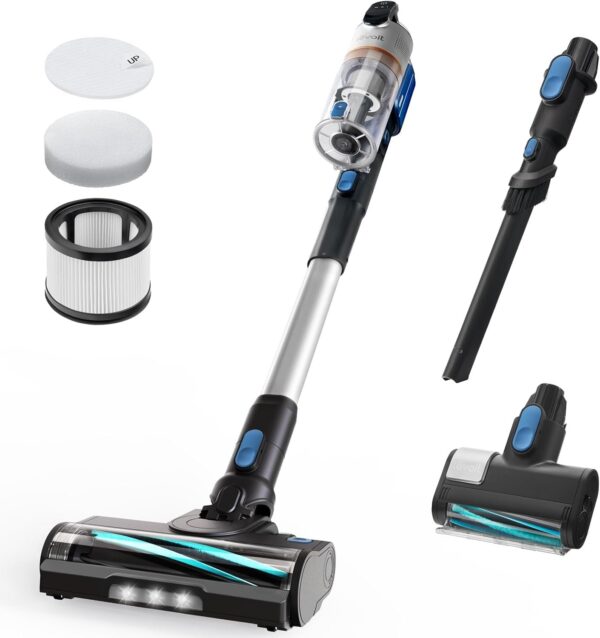 Cordless Vacuum Cleaner, Stick Vac with Tangle-Resistant Design, Up to 50 Minutes, Powerful Suction, Rechargeable, Lightweight, and Versatile for Carpet, Hard Floor, Pet Hair, LVAC-200