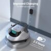 Cordless Robotic Pool Cleaner, Pool Vacuum Lasts 90 Mins, LED Indicator, Self-Parking, Ideal for Above/In-Ground Flat Pools up to 40 Feet – Gray