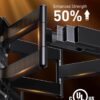 Perlegear UL-Listed Full Motion TV Wall Mount for 42–90 Inch TVs up to 150 lbs, Pre-Assembled TV Mount with Tool-Free Tilt, Swivel, Extension, Max VESA 600 x 400mm, 12′′/16′′/18′′/24′′ Wood Studs, PGLF16