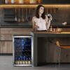Mini Fridge 130 Can Beverage Refrigerator Cooler, 3.2 Cu.Ft Drink Fridge for Soda Wine Beer, Adjustable Temperature Control for Home Office, Black