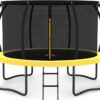 JUMPZYLLA Trampoline 8FT 10FT 12FT 14FT 15FT 16FT Trampoline with Enclosure – Recreational Trampolines with Ladder and AntiRust Coating, ASTM Approval Outdoor Trampoline for Kids