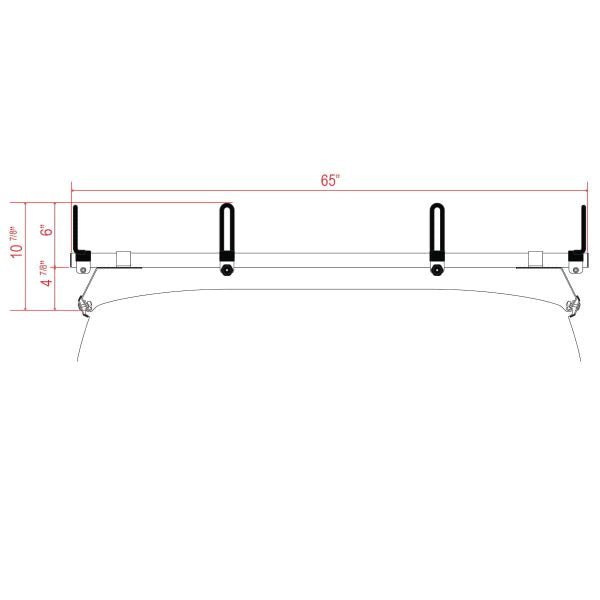 ff9faaaf451a445e8c3031b85ba4d56e Vantech GFY Heavy Duty 3 Bar Ladder Roof Rack Fits: Chevy Express All Year Trims (Black)