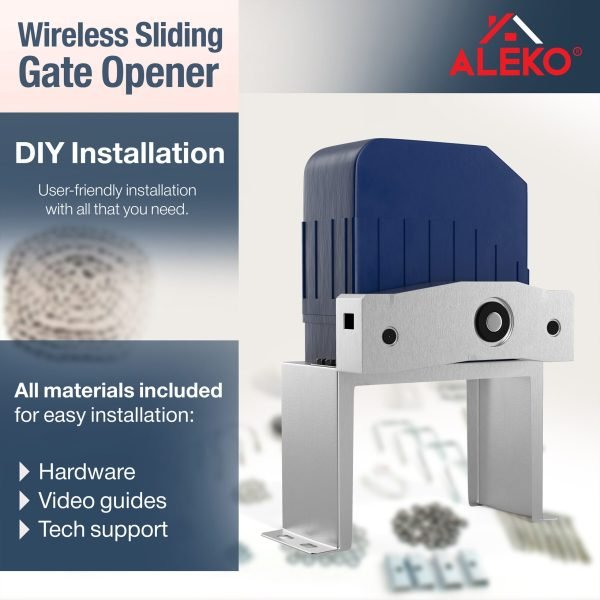 ffafdf0024d049a3bbc181e5e5372463 ALEKO 40-ft Slide Universal Battery Driveway Gate Opener Kit (Solar Compatible)