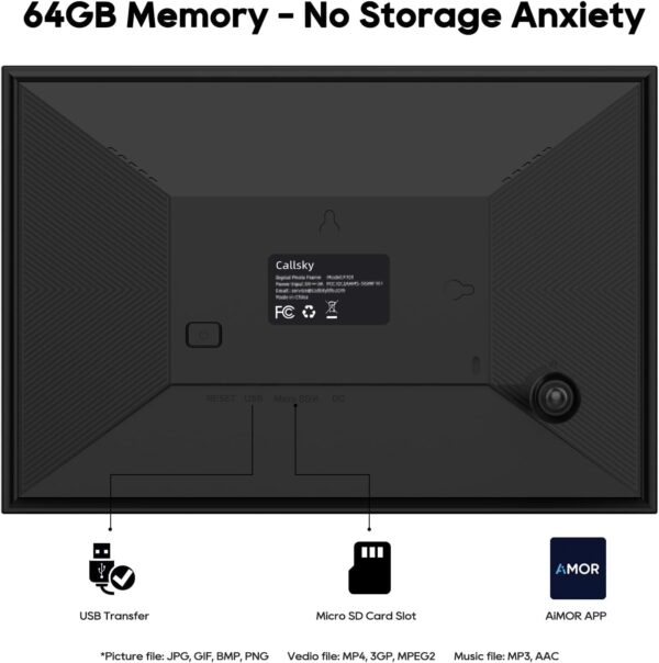 15.6′′ Digital Picture Frame, 64GB 1920 x 1080 IPS Touch Screen Electronic Photo Frame, Pre-Load Photo Gift Mode Without Open Package, Auto-Rotate, Wall/Table Mountable, App Share Photos, Black