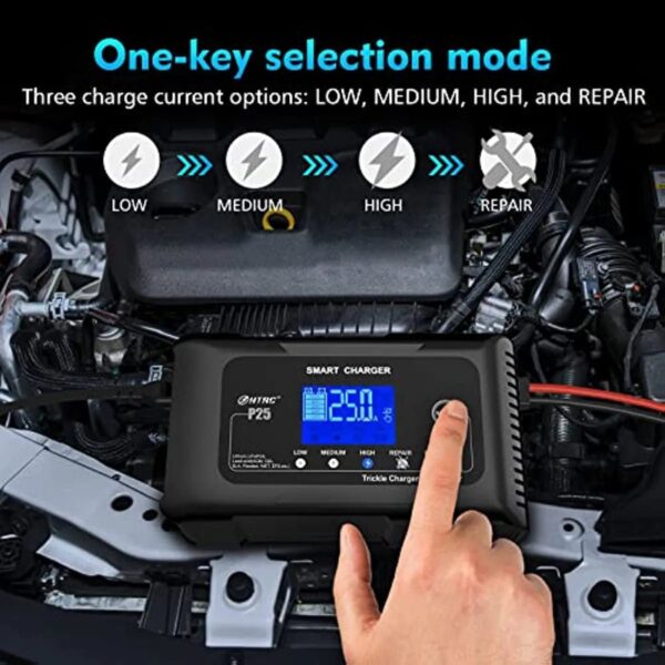 ffd560c5680c4d9d9f16fe53d493e58d 25-Amp Smart Battery Charger,Lithium,LiFePO4,Lead-Acid AGM/Gel/SLA.. Car Battery Charger,Trickle Charger, Maintainer/deep Cycle Charger,12V/25A and 24V/13A,for Motorcy,Boat,Lawn Mower,Golf cart..