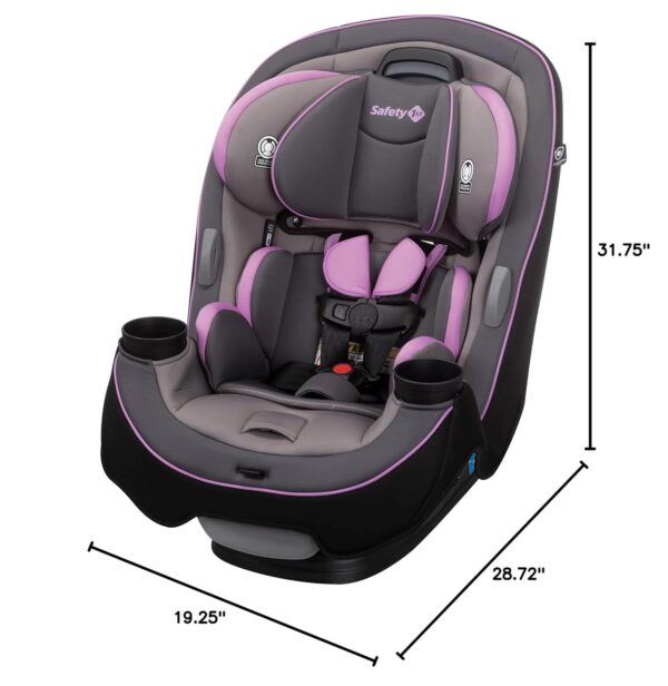 Grow and Go All-in-One Slim Convertible Car Seat, Rear Facing, 5-40 lbs, Forward Facing (30–65 lbs), High Back Booster Seat 40-100 pounds, Aqua Pop