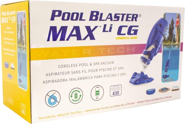 POOL BLASTER Max Cordless Pool Vacuum for Deep Cleaning & Strong Suction, Handheld Rechargeable Swimming Pool Cleaner for Inground and Above Ground Pools, Hoseless Pool Vac by Water Tech