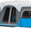 CORE Instant Cabin Tents with LED Lights | 6 Person / 9 Person / 12 Person Family Multi Room Lighted Pop Up Tents for Camping | Included Storage Pockets for Camping Accessories